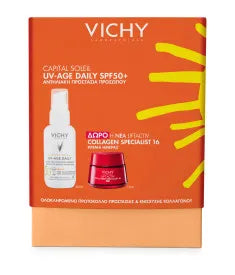 Σετ Vichy UV-Age Daily SPF50+ & Collagen Specialist - εμπρός όψη συσκευασίας